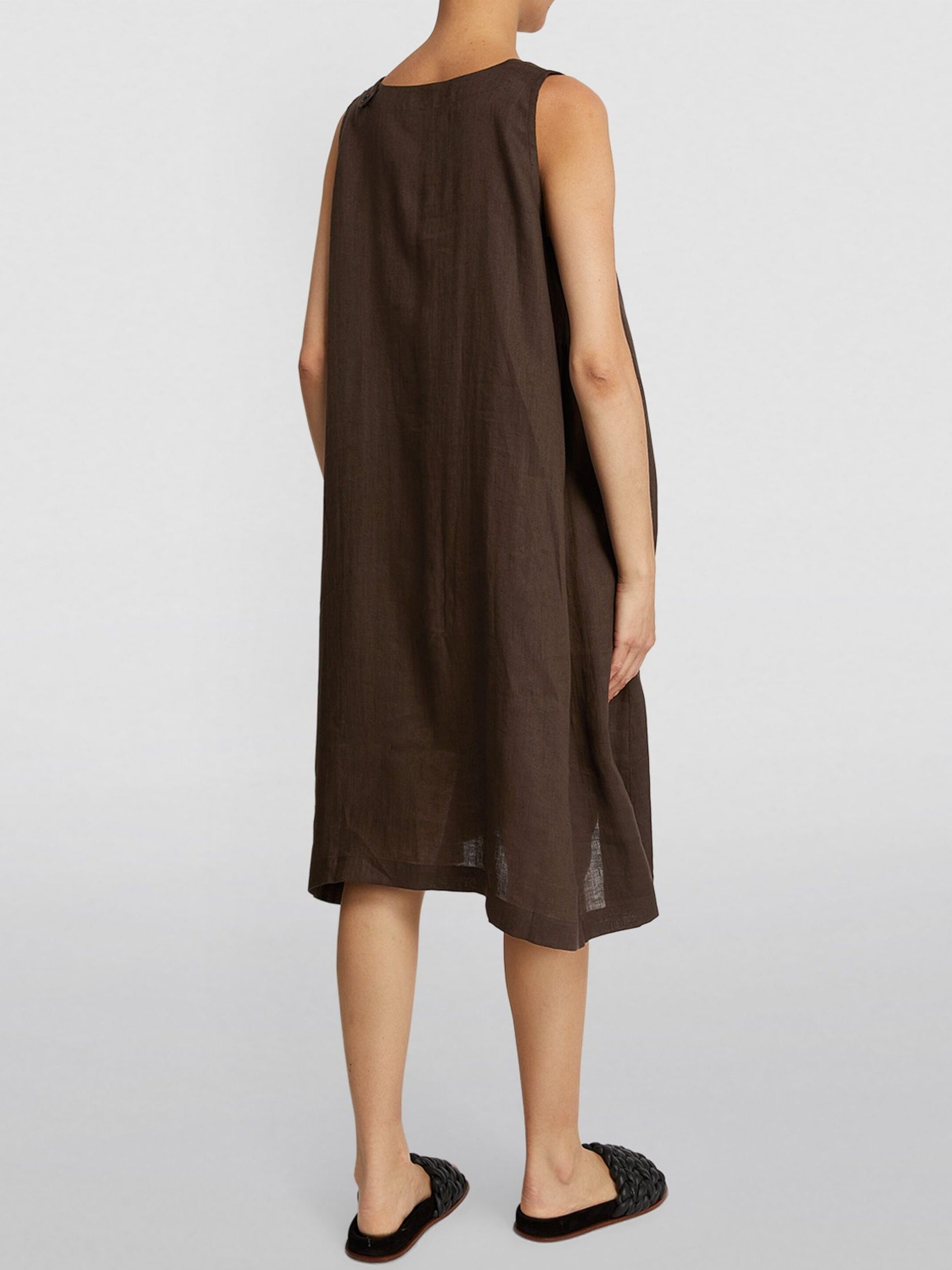 Cotton Linen Thin Sleeveless Midi Dress