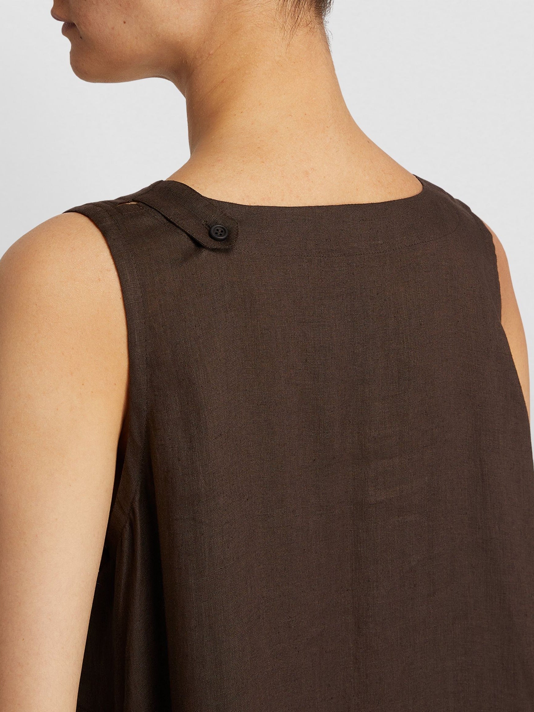 Cotton Linen Thin Sleeveless Midi Dress