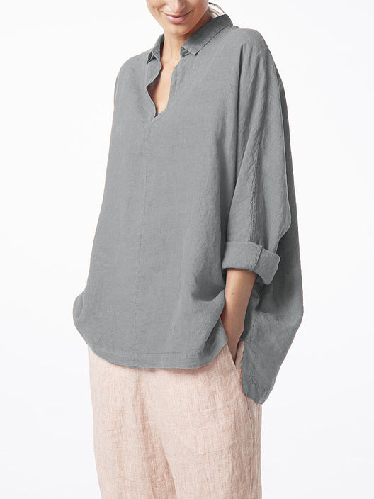 Cotton And Linen Loose Loose Shirt