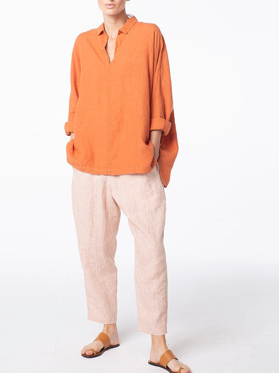Cotton And Linen Loose Loose Shirt